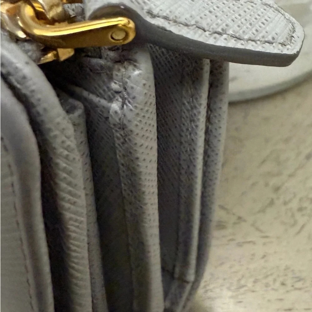 Prada Gray Saffiano Leather Wallet - Picture 5 of 11